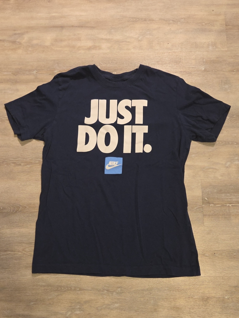 Nike Navy Tee with White "JUST DO IT." Front Graphic